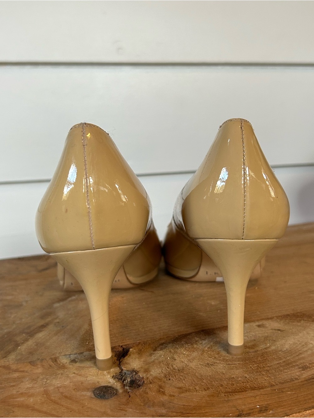 L.K. Bennett Camel Patent Leather Sledge Pumps 40.5 (9.5) - Picture 7 of 7